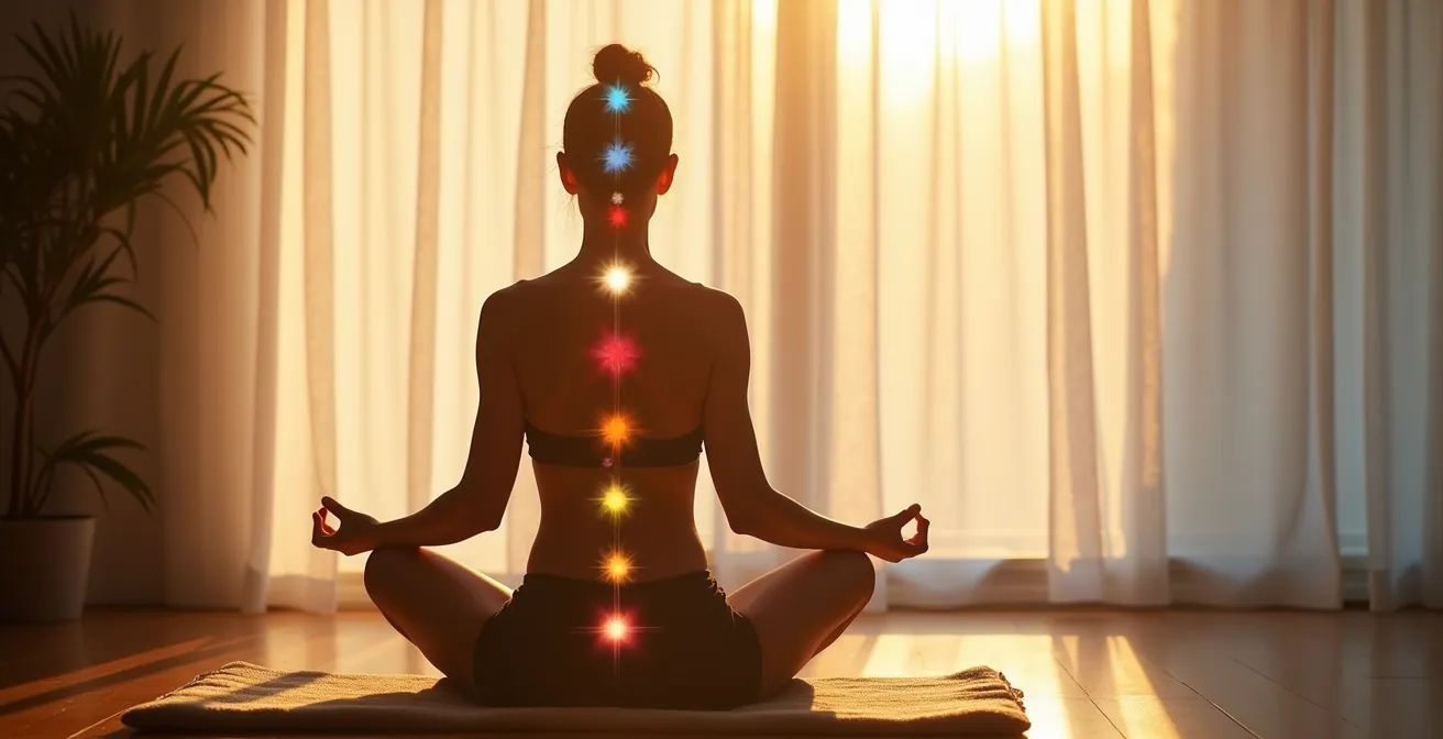 Representación del canal Sushumna y su relación con el eje nodal astrológico