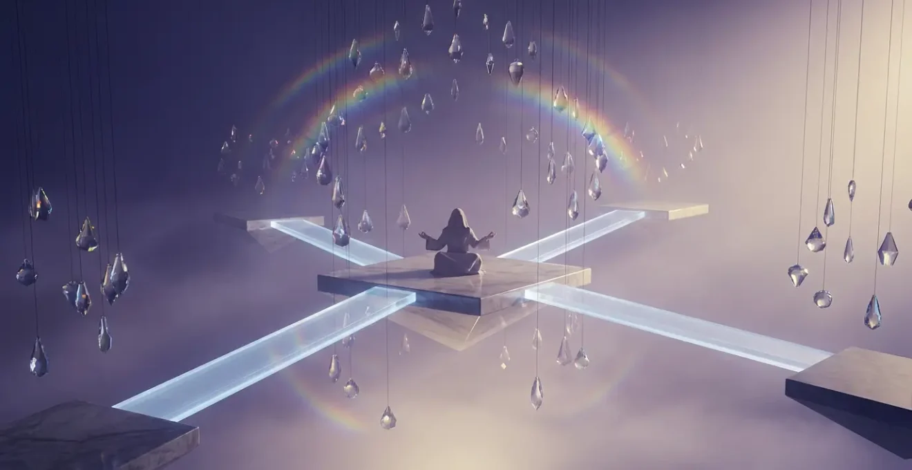 Un espacio onírico vasto y etéreo que representa el potencial de exploración consciente durante un sueño lúcido.