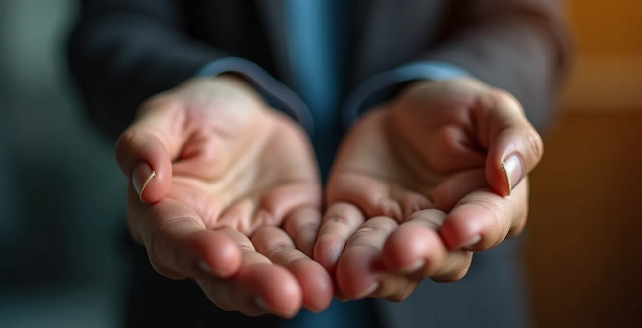 Primer plano de manos mostrando tensión y cambios sutiles de temperatura