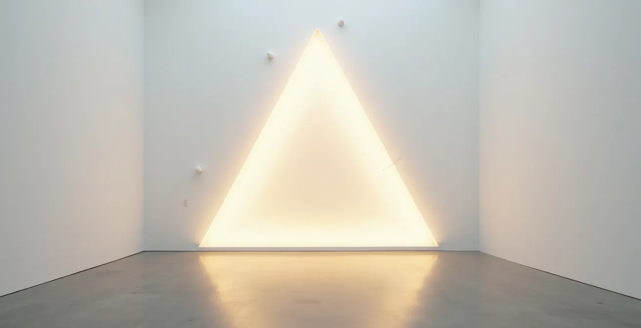 Triángulo dorado con energía luminosa conectando tres puntos que representan los números del nombre